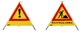 NESTLE Warnpyramide 70cm gelb tagesleuchtend, leichte Ausführung mit Mittelfuß